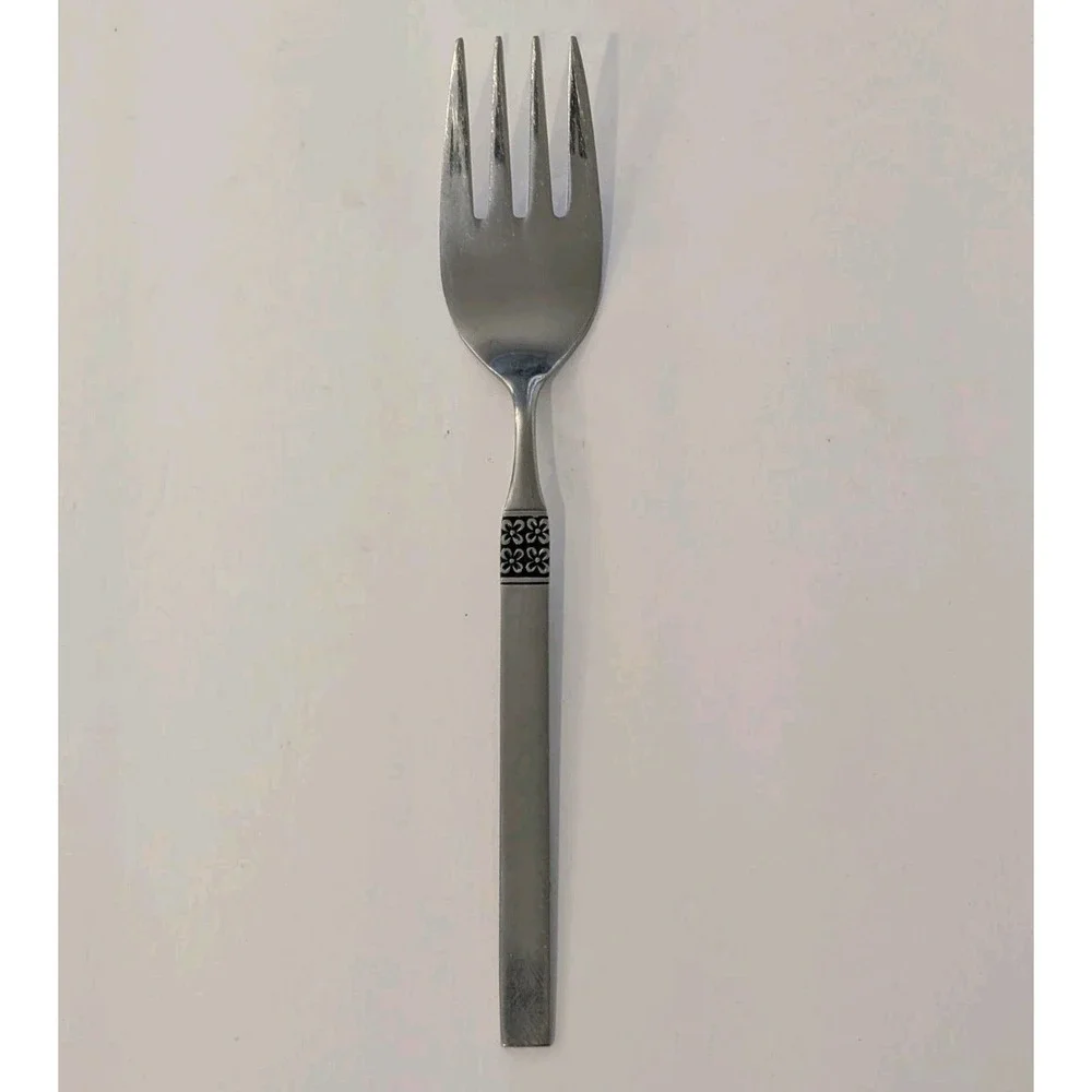 Oneida Northland DANISH FLING Large Serving Fork Burnished Stainless Flatware